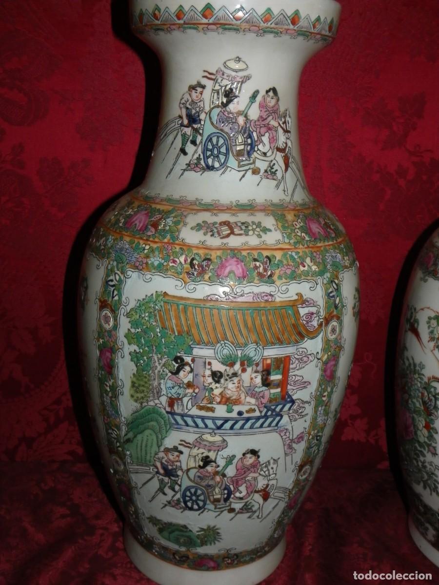 Antig&uuml;edades: Pareja de jarrones de Cant&oacute;n, China, S-XIX - Foto 5