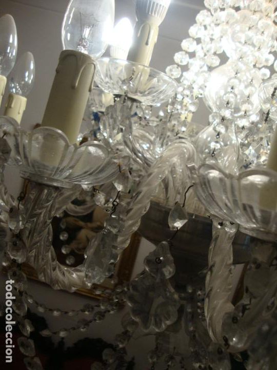 Antig&uuml;edades: lampara de cristal, gran tama&ntilde;o - Foto 2