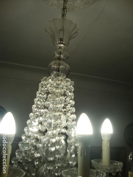 Antig&uuml;edades: lampara de cristal, gran tama&ntilde;o - Foto 5