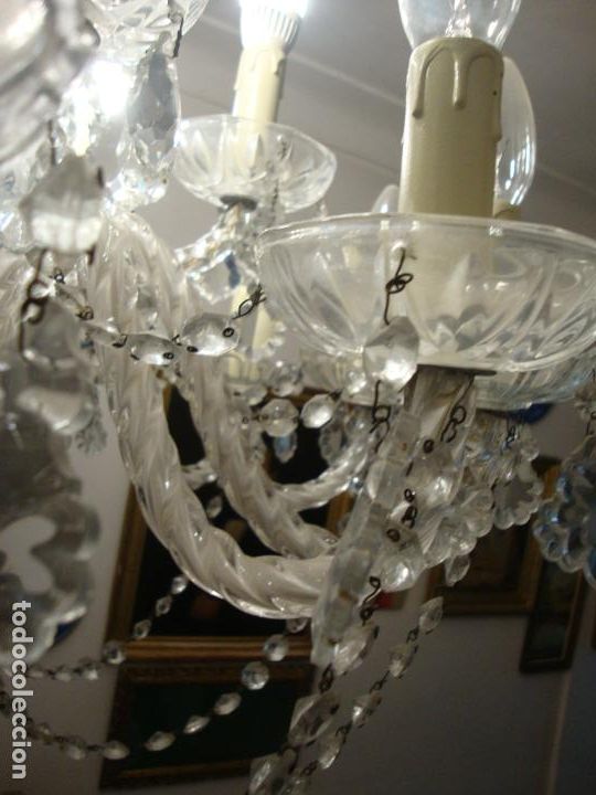 Antig&uuml;edades: lampara de cristal, gran tama&ntilde;o - Foto 9