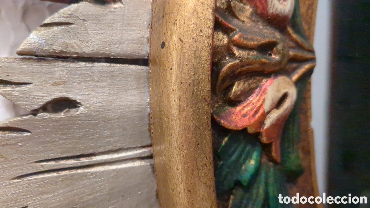 Antig&uuml;edades: Espejo antiguo con marco de madera - Foto 3