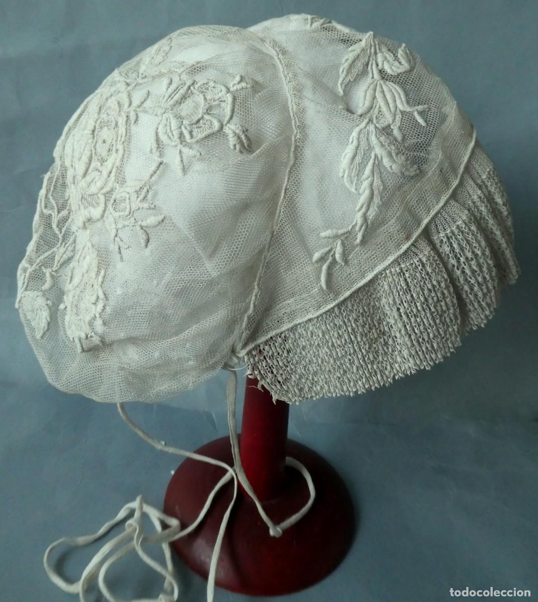 Antig&uuml;edades: ANTIGUO GORRO DE ENCAJE S.XIX - Foto 1