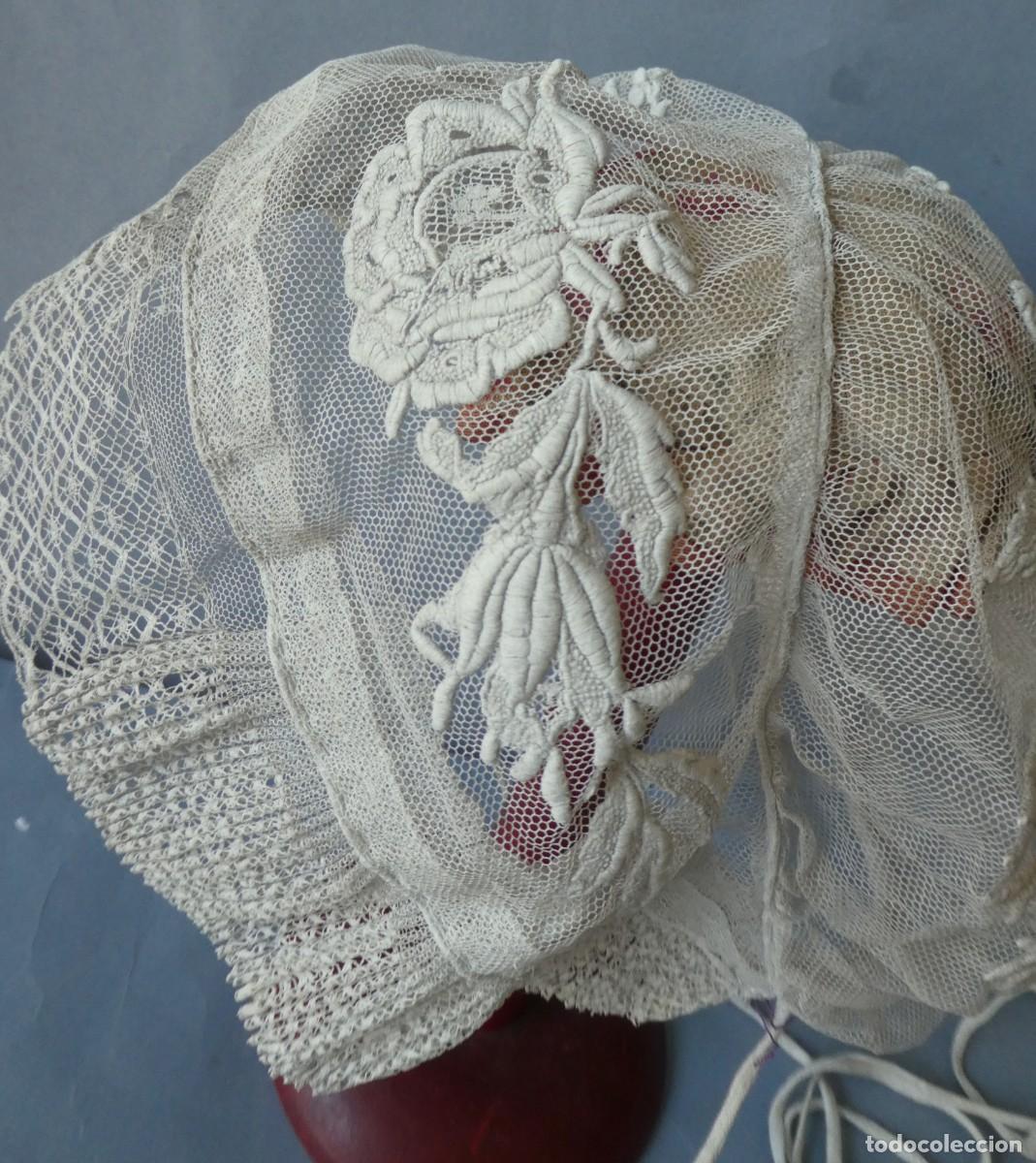 Antig&uuml;edades: ANTIGUO GORRO DE ENCAJE S.XIX - Foto 4