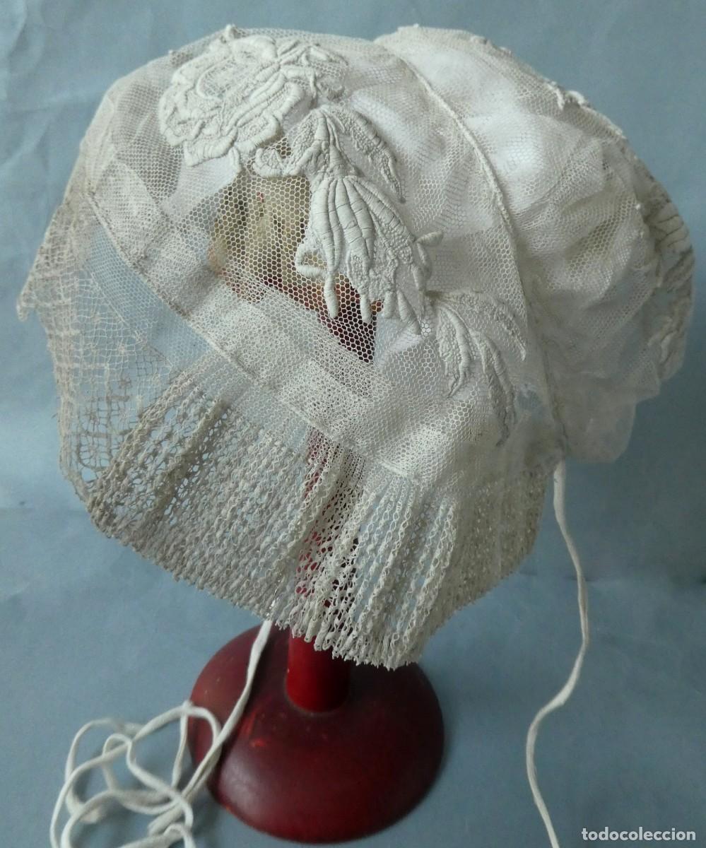 Antig&uuml;edades: ANTIGUO GORRO DE ENCAJE S.XIX - Foto 7