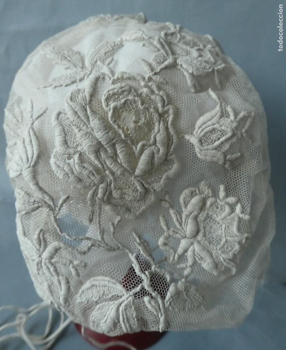 Antig&uuml;edades: ANTIGUO GORRO DE ENCAJE S.XIX - Foto 8