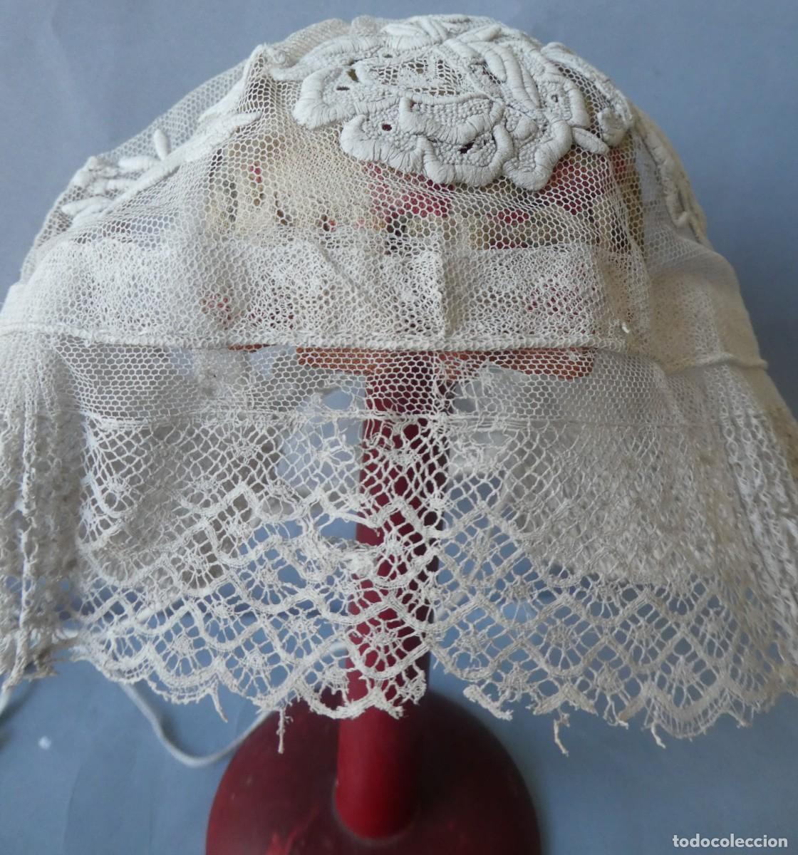Antig&uuml;edades: ANTIGUO GORRO DE ENCAJE S.XIX - Foto 10