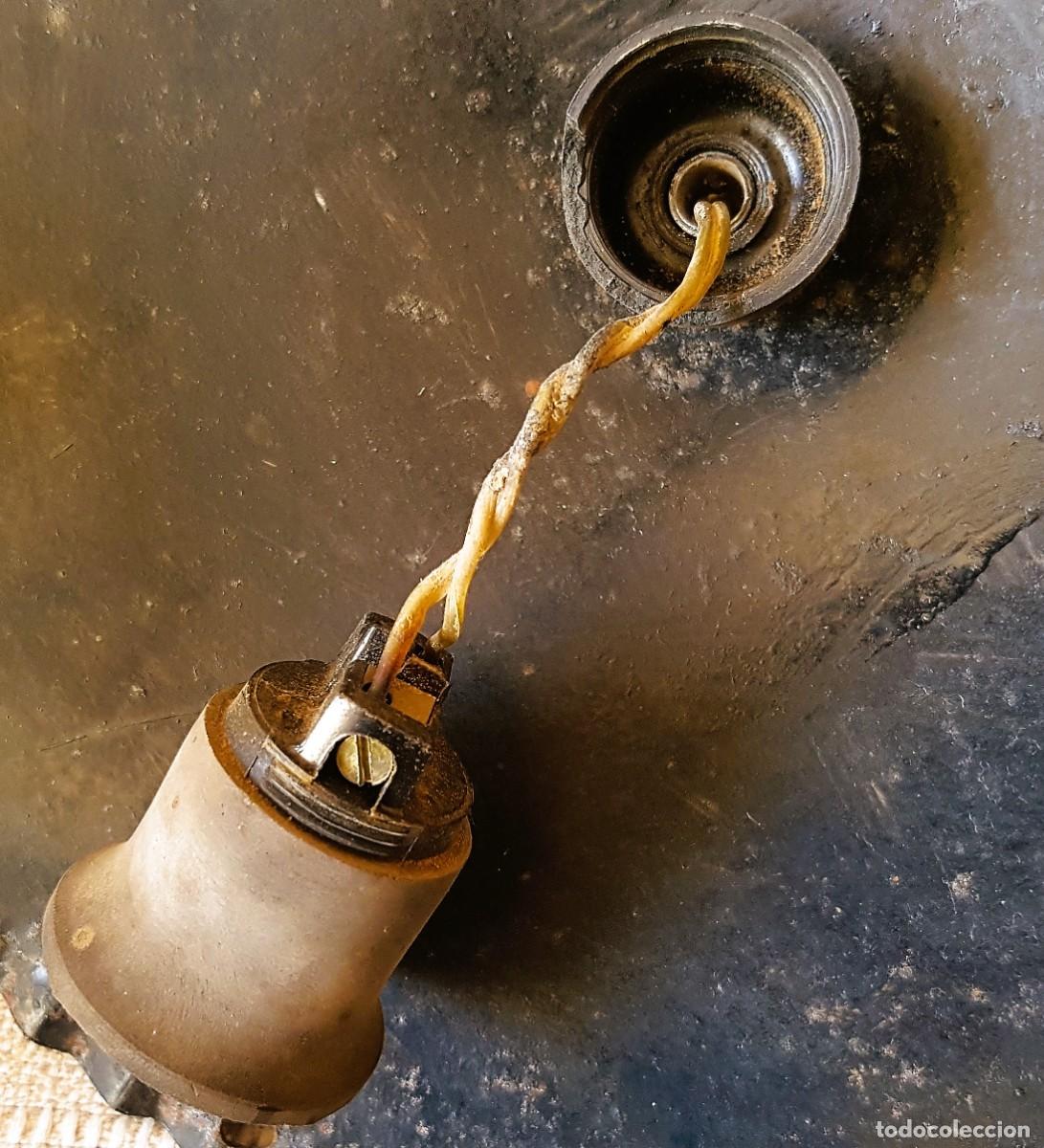Antig&uuml;edades: Antiguo Farol de Forja con Cristal Ambar - Foto 7
