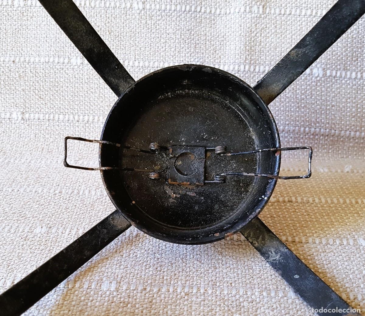 Antig&uuml;edades: Antiguo Farol de Forja con Cristal Ambar - Foto 11