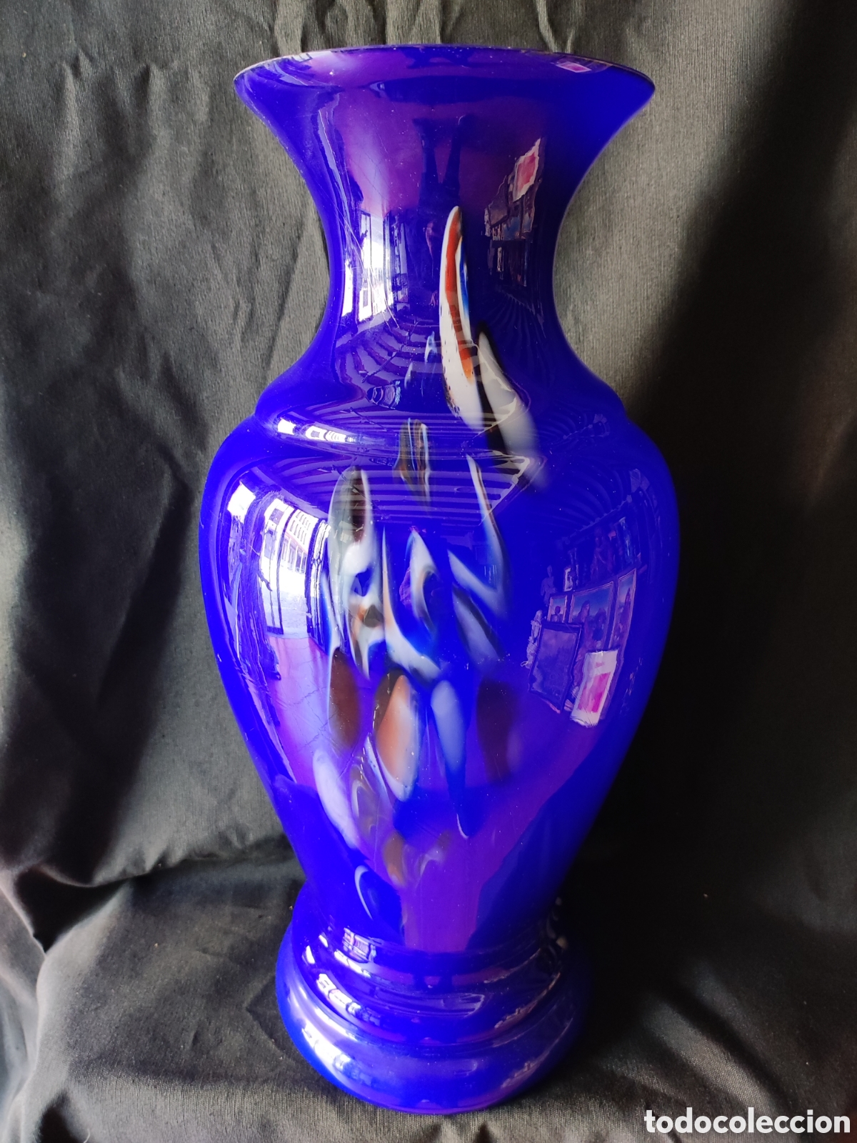 Antig&uuml;edades: Jarr&oacute;n cristal azul cobalto - Foto 1