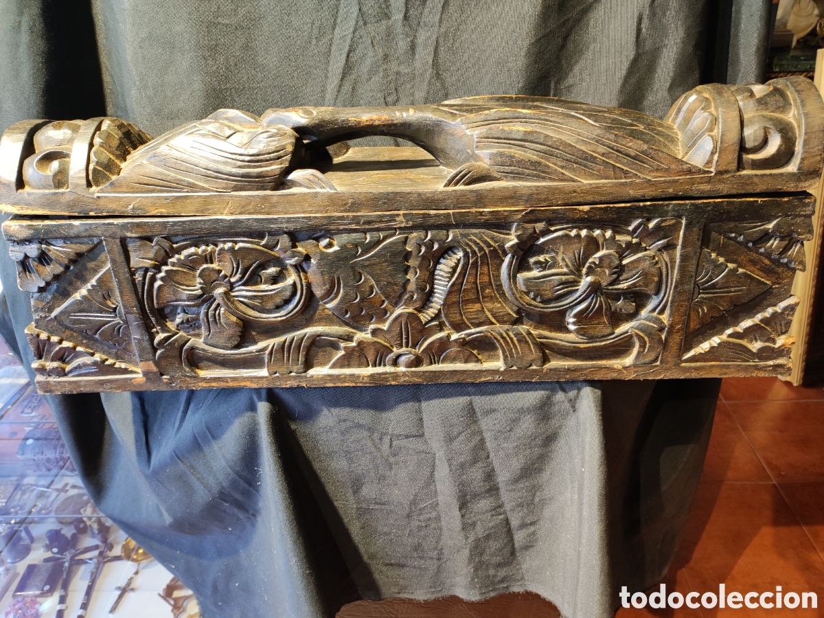 Antig&uuml;edades: Arqueta tallada madera - Foto 10