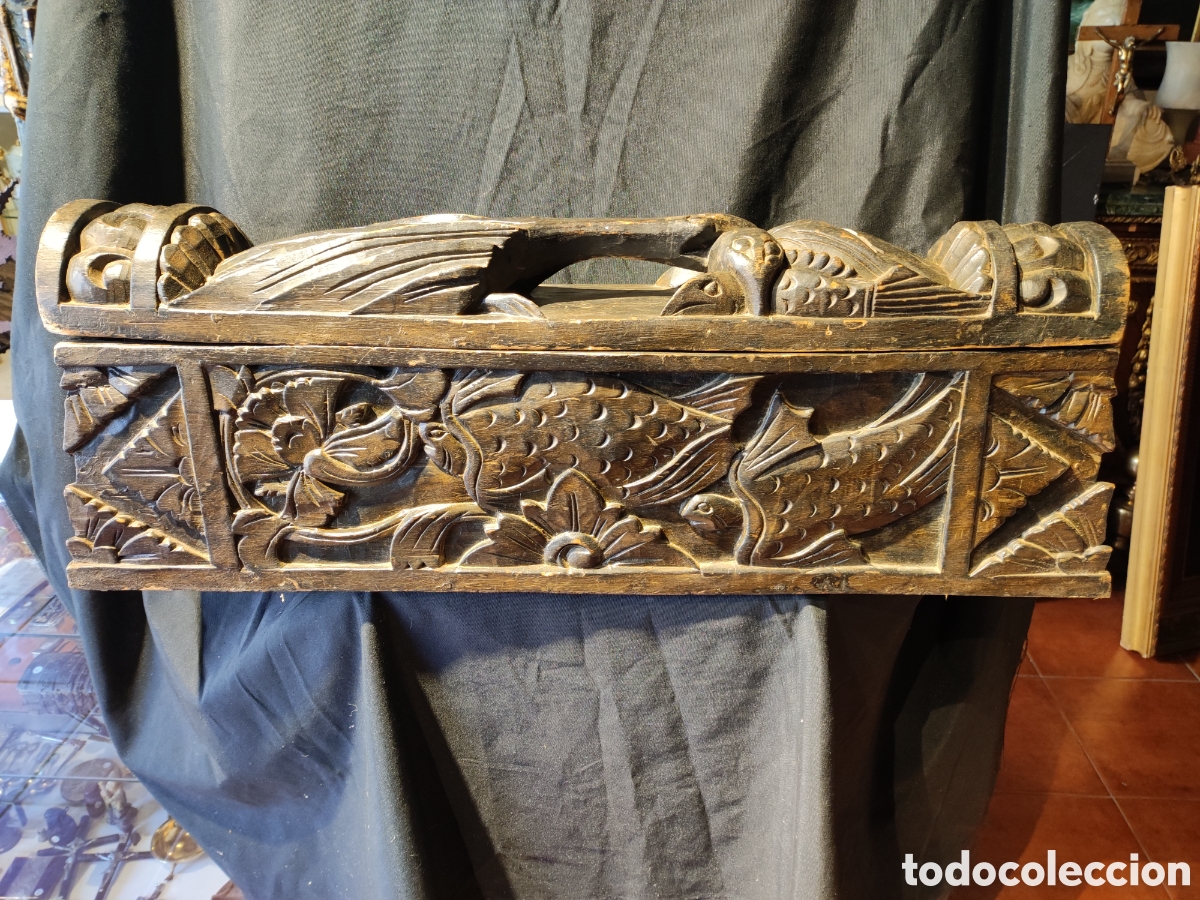 Antig&uuml;edades: Arqueta tallada madera - Foto 1