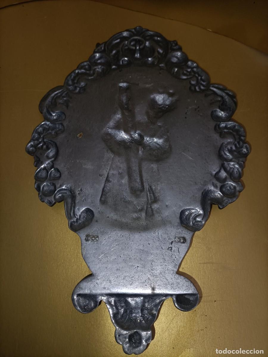 Antig&uuml;edades: PRECIOSA BENDITERA CRISTO DEL GRAN PODER -METAL PLATEADO CRISTAL - Foto 7