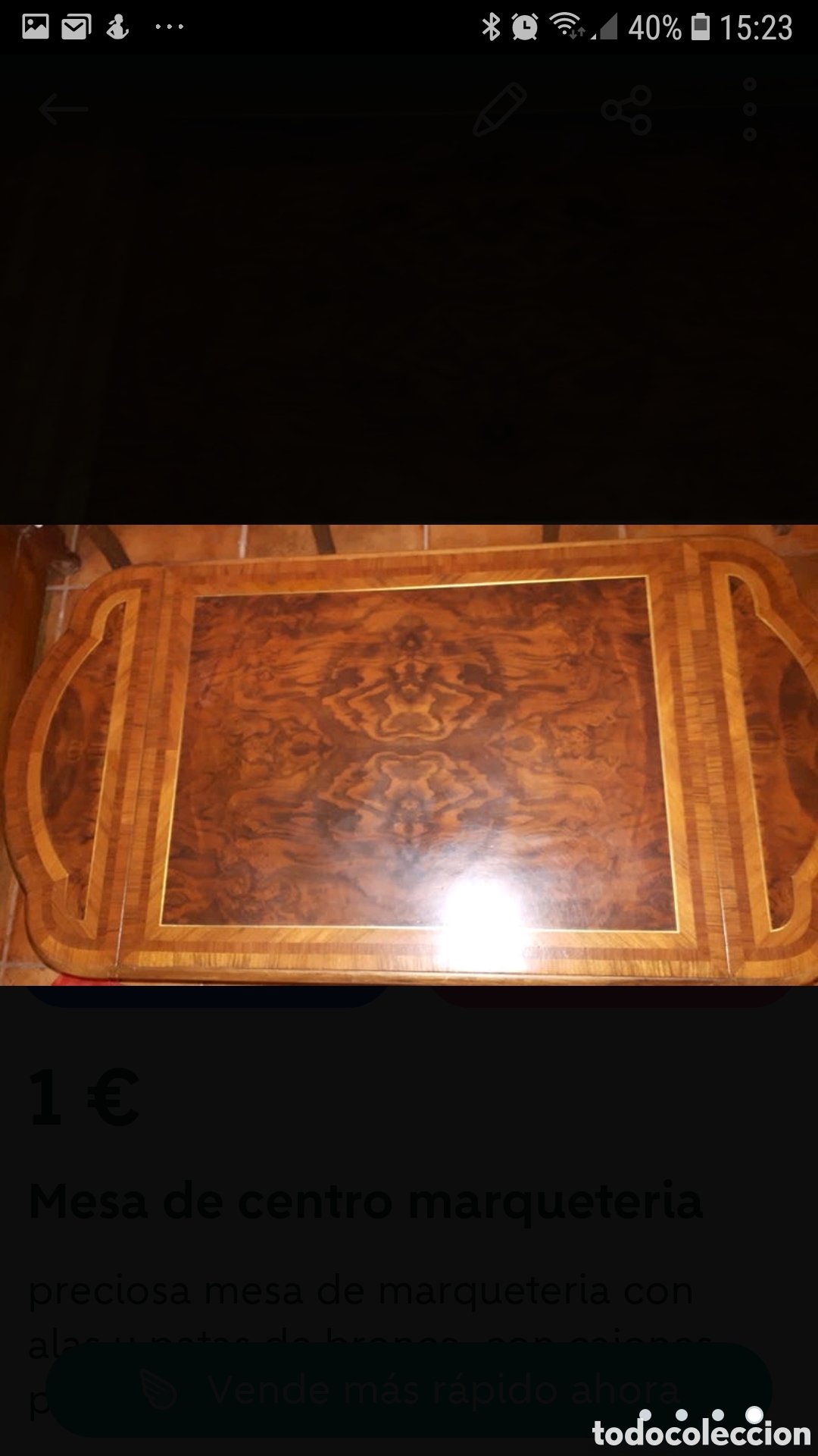 Antig&uuml;edades: Mesa de centro marqueteria - Foto 2