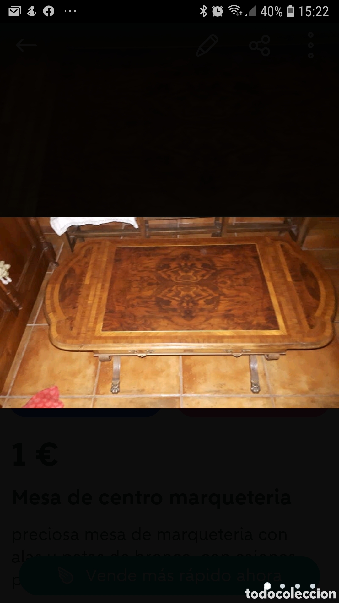 Antig&uuml;edades: Mesa de centro marqueteria - Foto 3