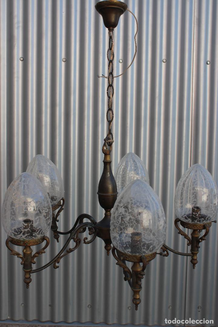 Antig&uuml;edades: lampara de techo de 5 luces - Foto 4