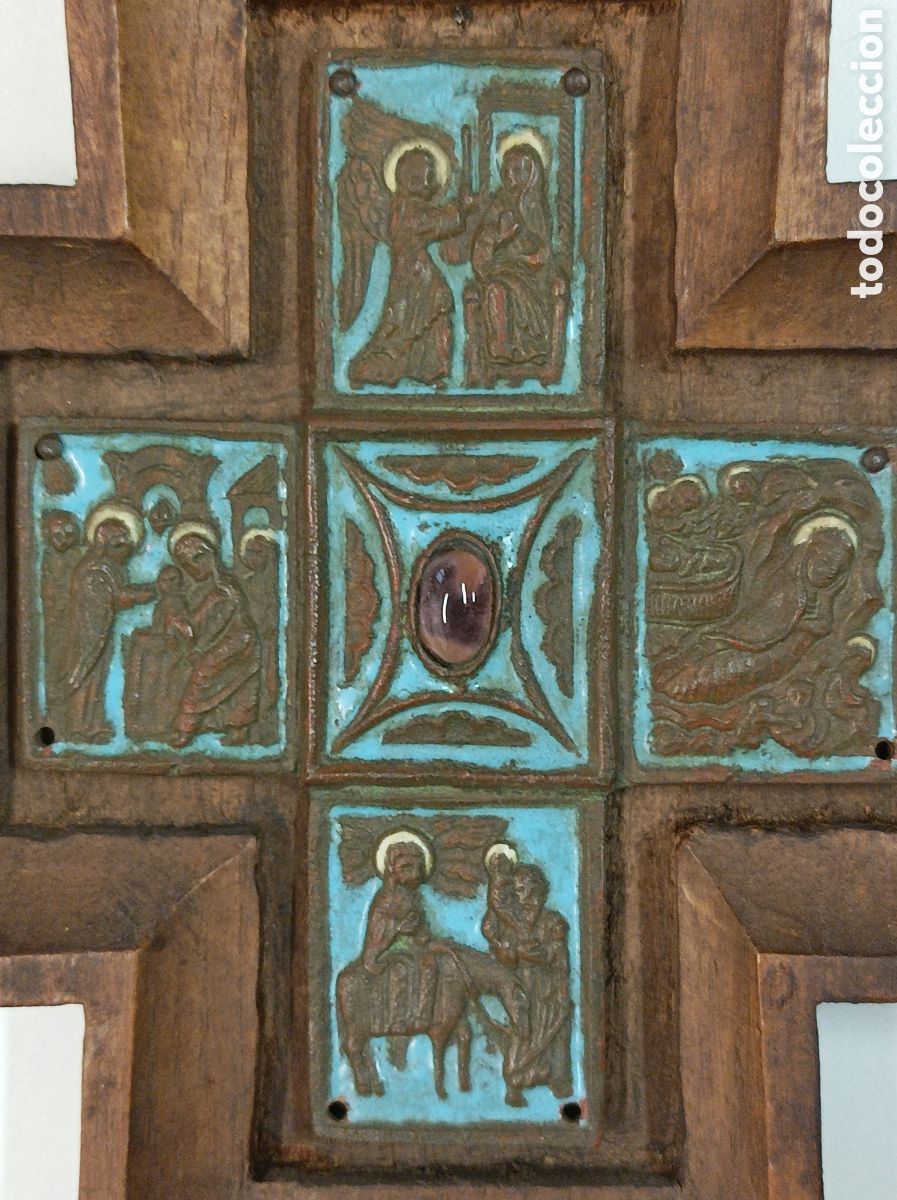 Antig&uuml;edades: Cruz Modest Morat&oacute; esmalte - Foto 2