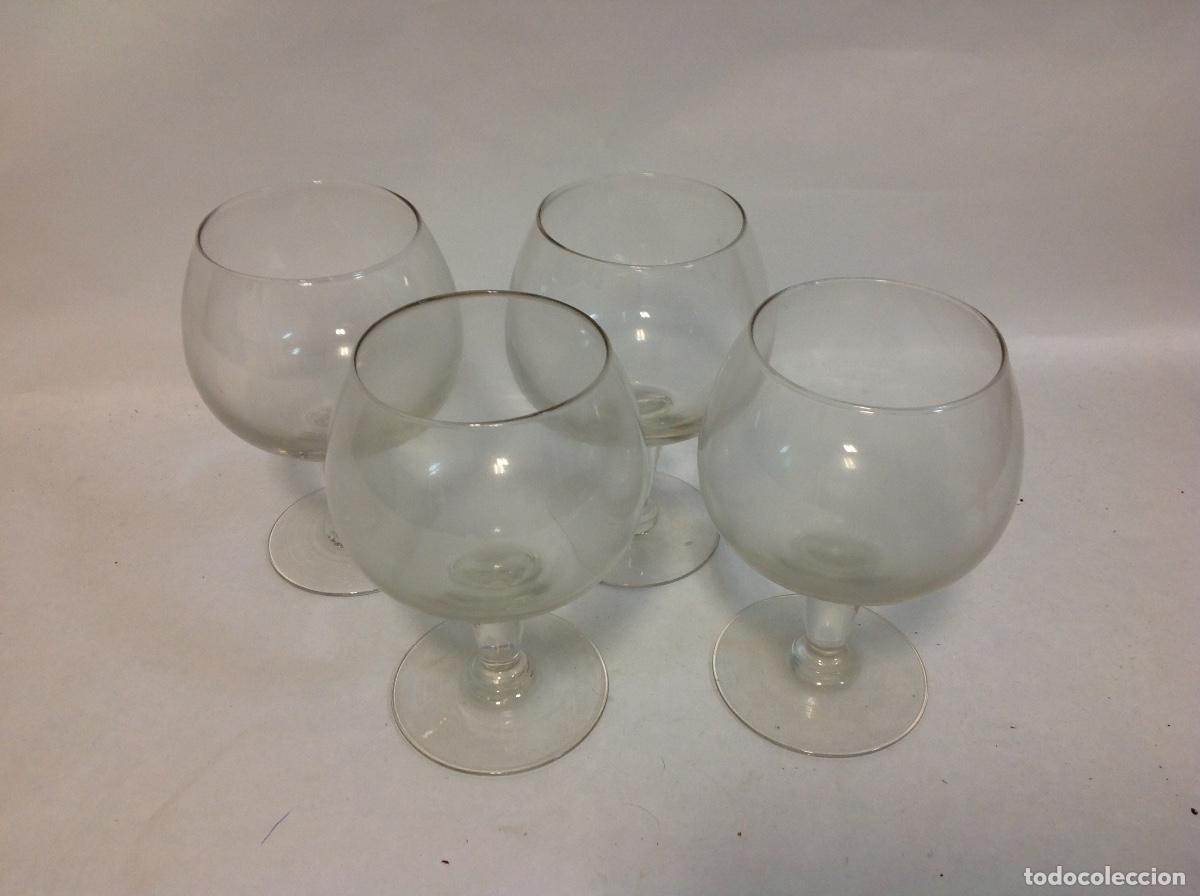 Antig&uuml;edades: 4 copas para brandy de cristal - Foto 1