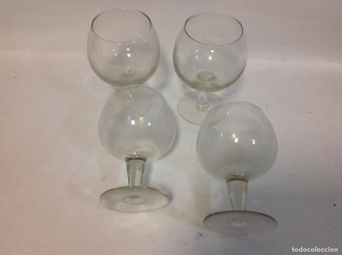 Antig&uuml;edades: 4 copas para brandy de cristal - Foto 2