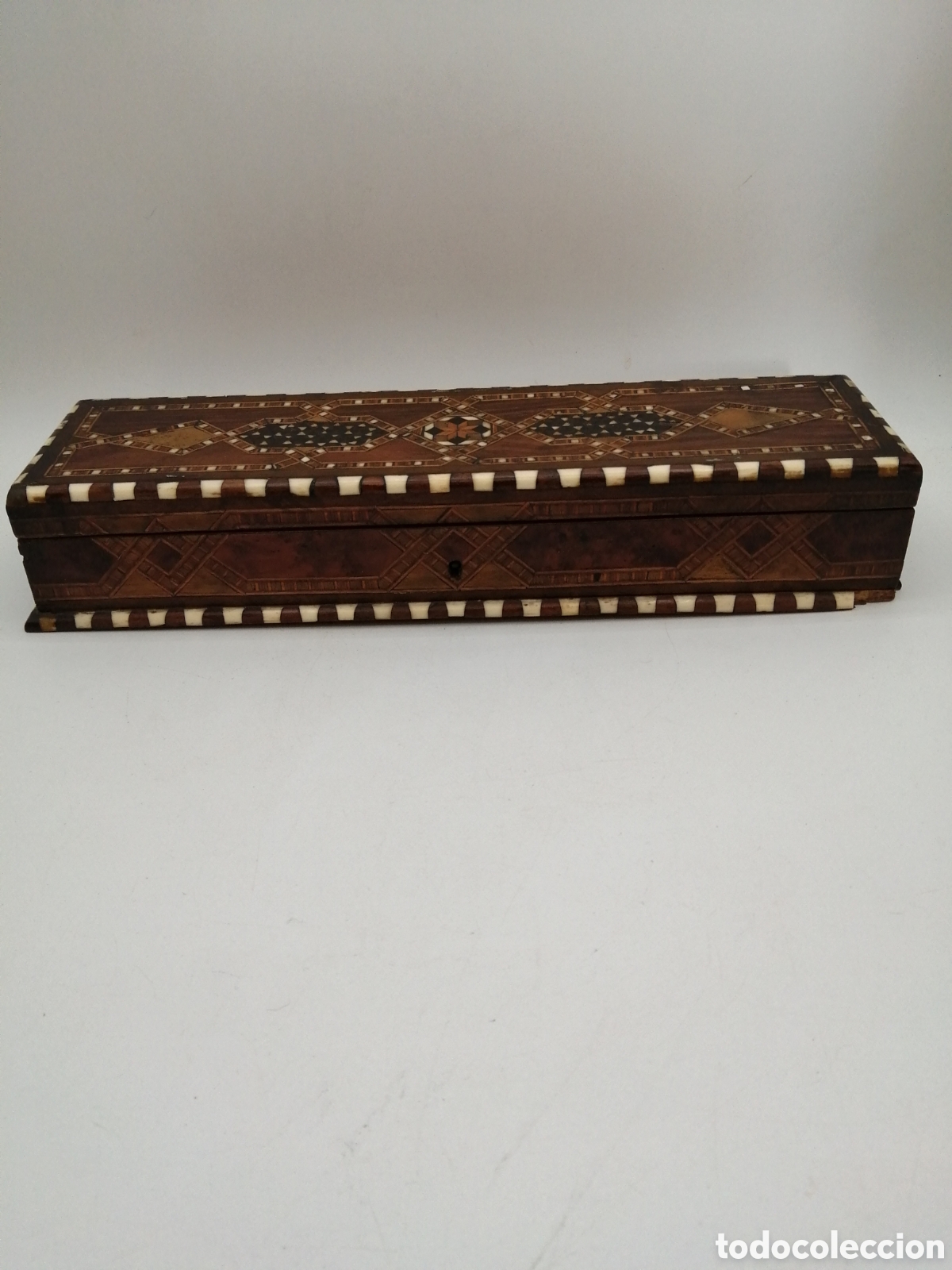 Antig&uuml;edades: Antigua caja rectangular. Taracea - Foto 2