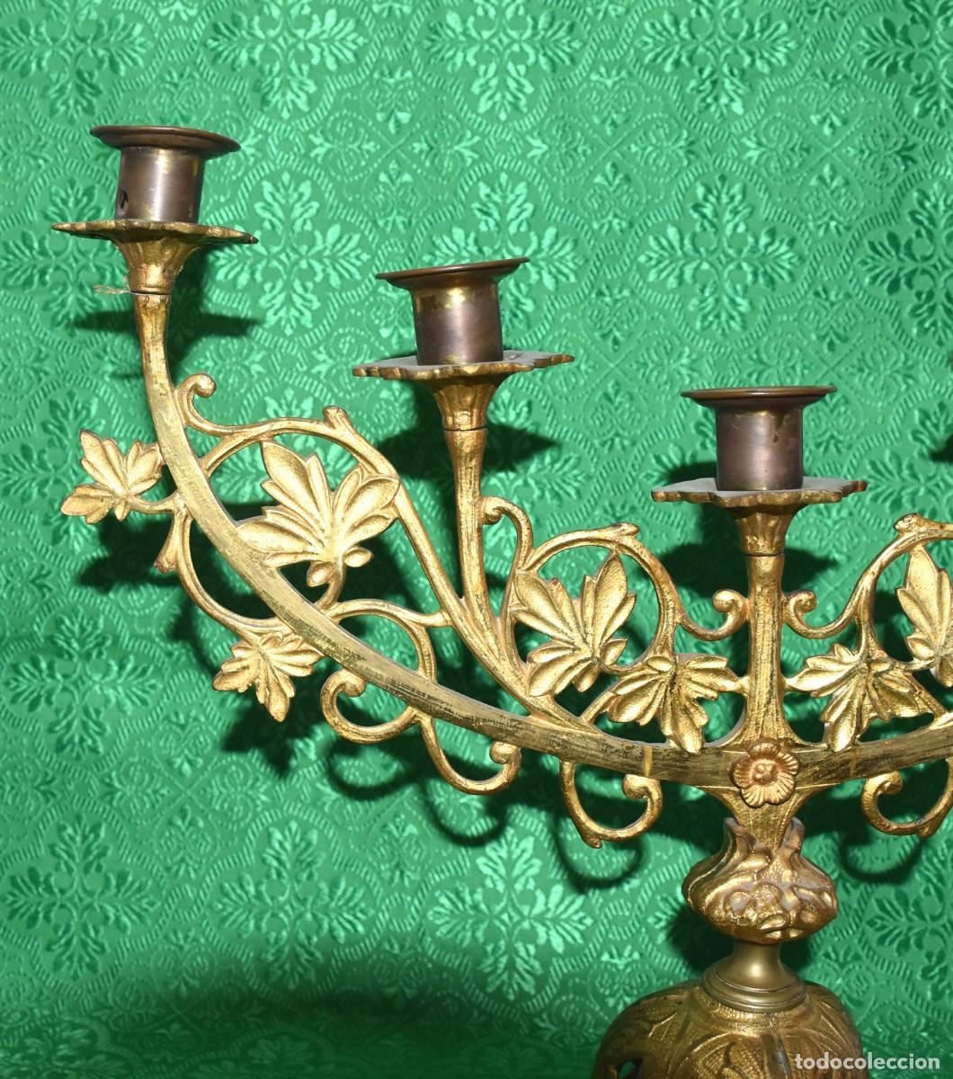 Antig&uuml;edades: Candelabro de estilo neog&oacute;tico, S. XIX - Foto 4
