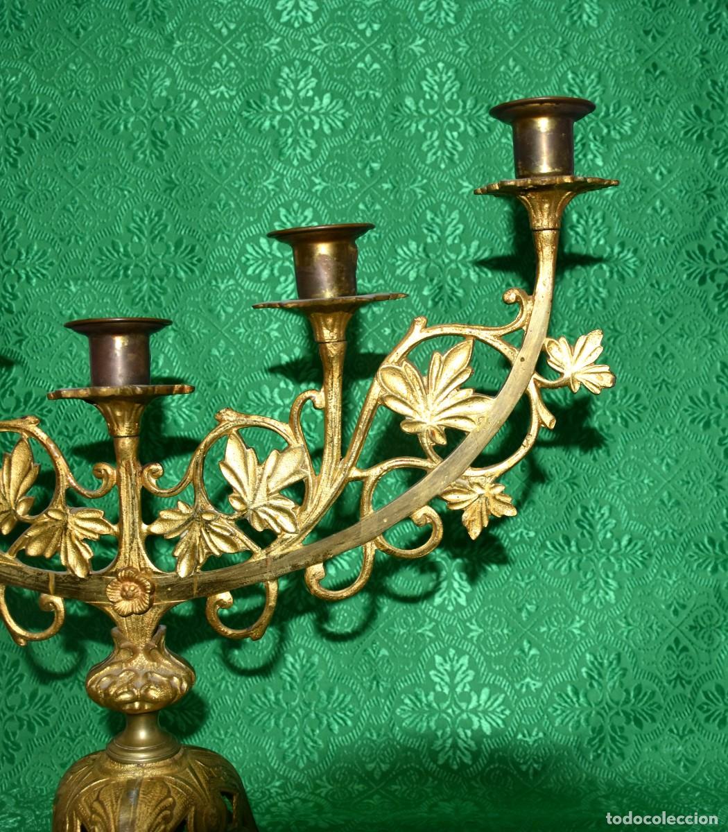 Antig&uuml;edades: Candelabro de estilo neog&oacute;tico, S. XIX - Foto 5