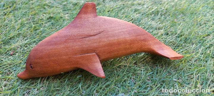Oggetti Antichi: PEQUE&Ntilde;A FIGURA O ESCULTURA DE MADERA TALLADA DELFIN. LEER DECRIPCI&Oacute;N