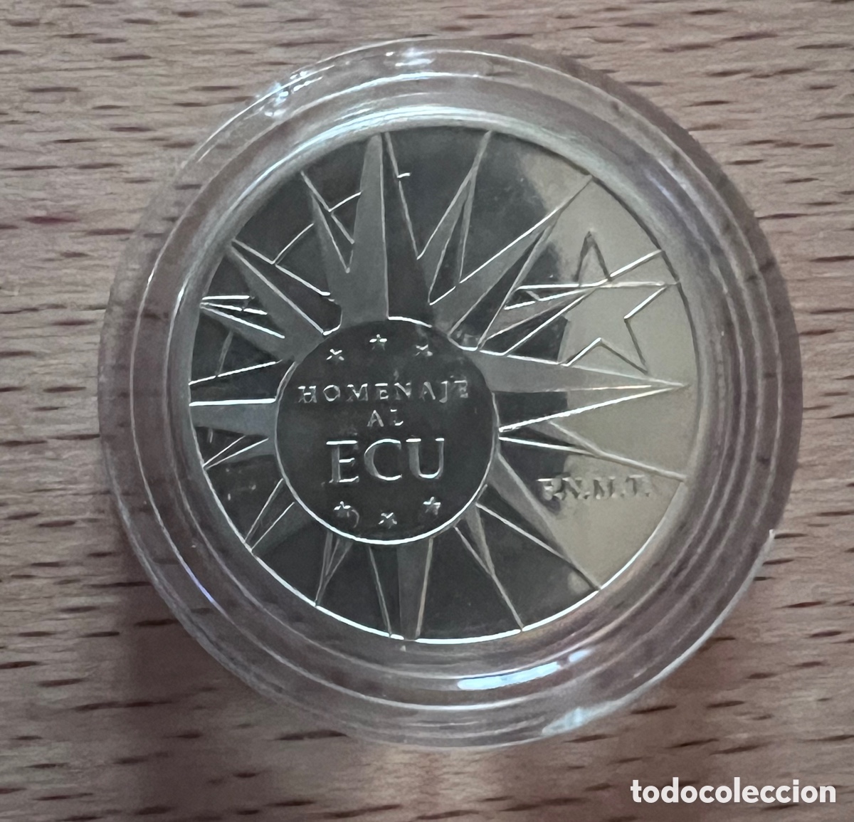 Antig&uuml;edades: 1 ECU en plata de la RFMT encapsulada flor de cu&ntilde;o - Foto 1