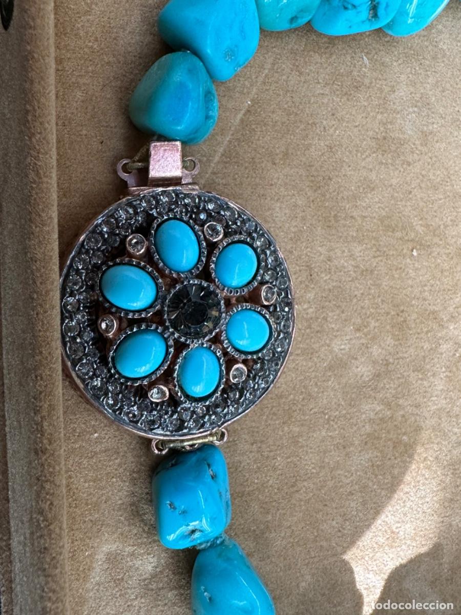 Antig&uuml;edades: Collar de turquesas y plata dorada - Foto 2