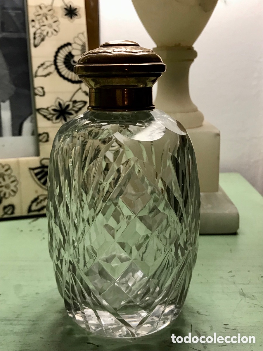 Antig&uuml;edades: Botella de Tocador cristal de Roca s.XIX - Foto 2