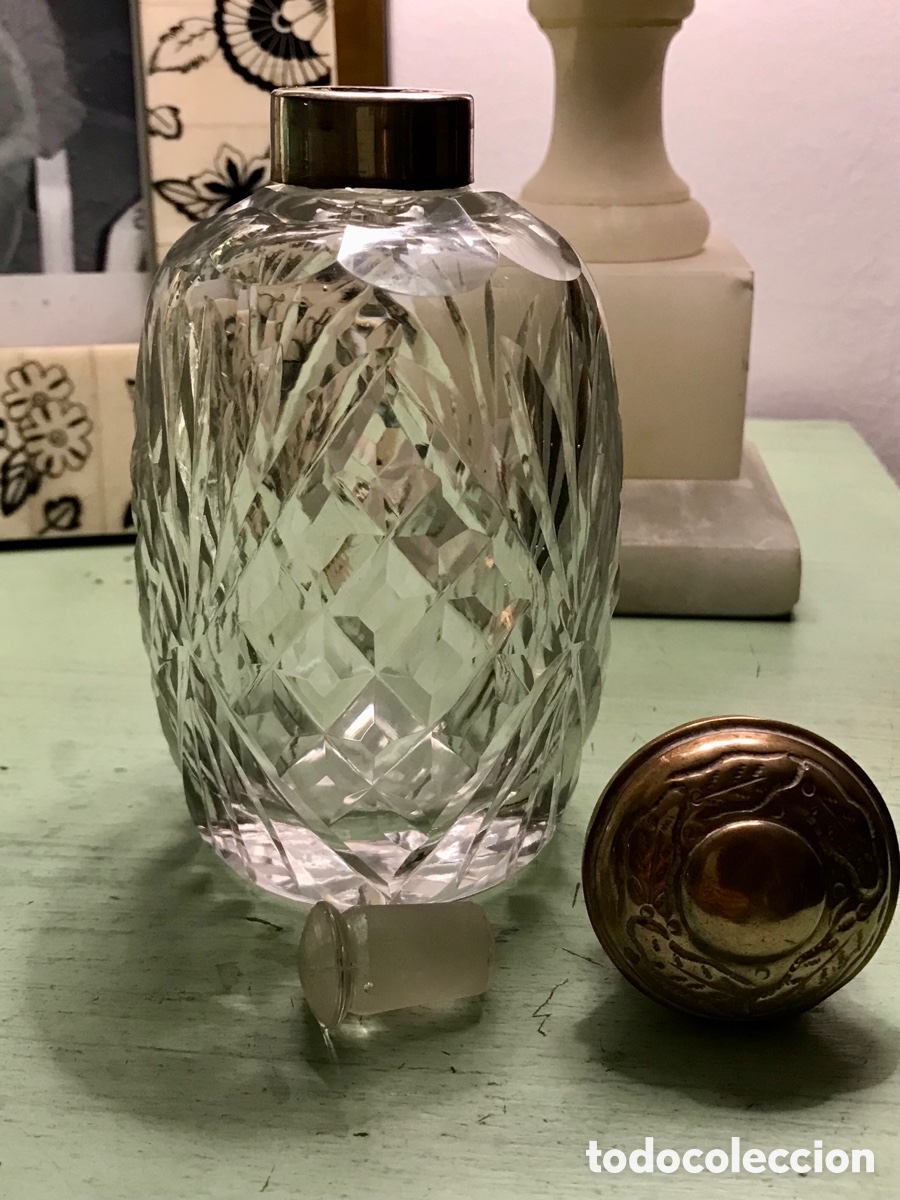 Antig&uuml;edades: Botella de Tocador cristal de Roca s.XIX - Foto 3