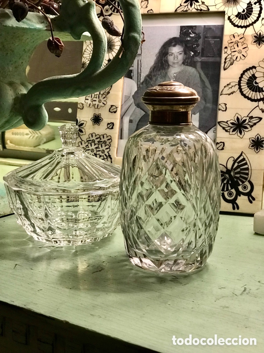 Antig&uuml;edades: Botella de Tocador cristal de Roca s.XIX - Foto 1