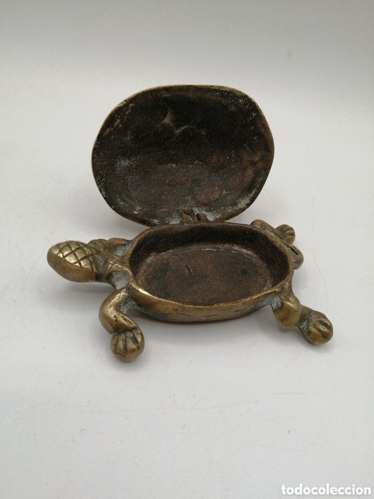 Antig&uuml;edades: Antigua caja bronce. Tortuga - Foto 2