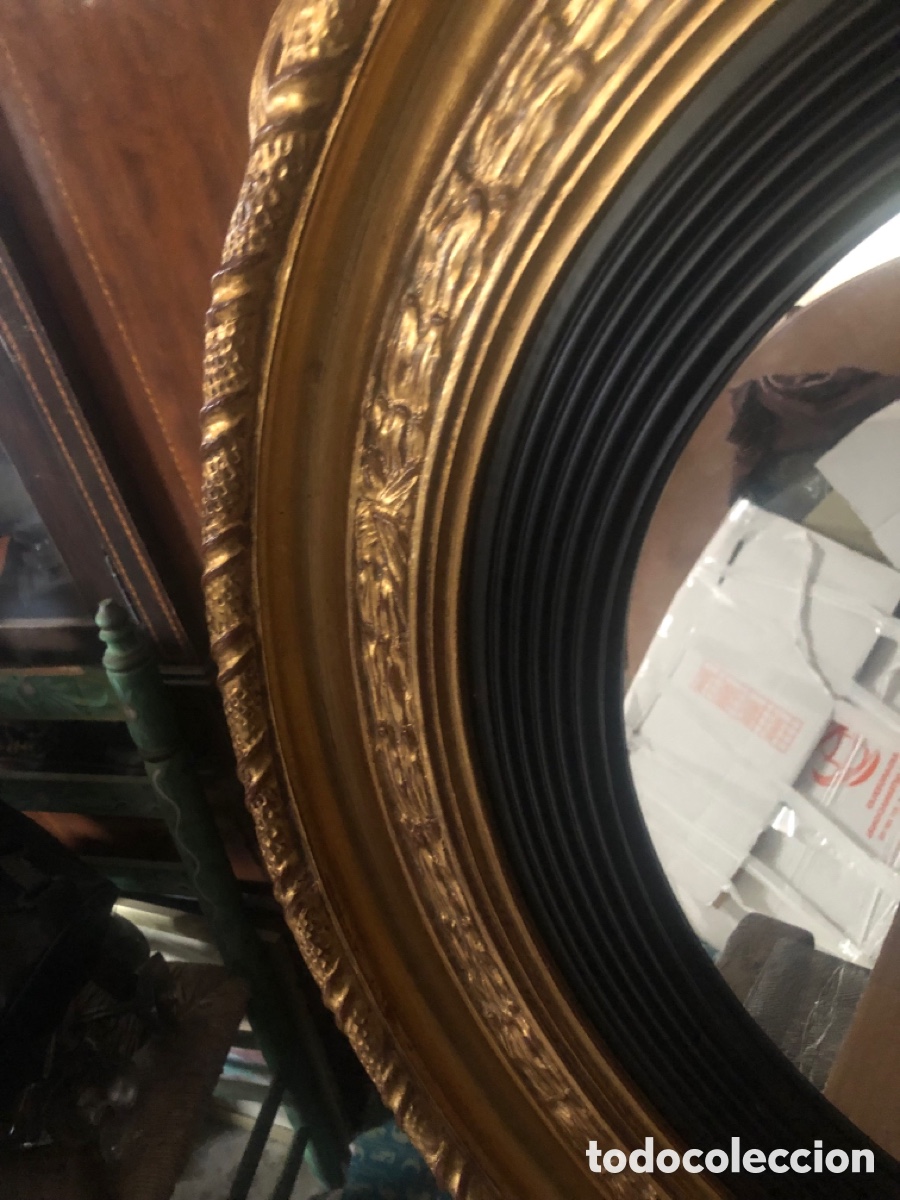 Antig&uuml;edades: ESPEJO REDONDO POLICROMADO CON CORNUCOPIA (ALSECA REPLICAS) - Foto 3