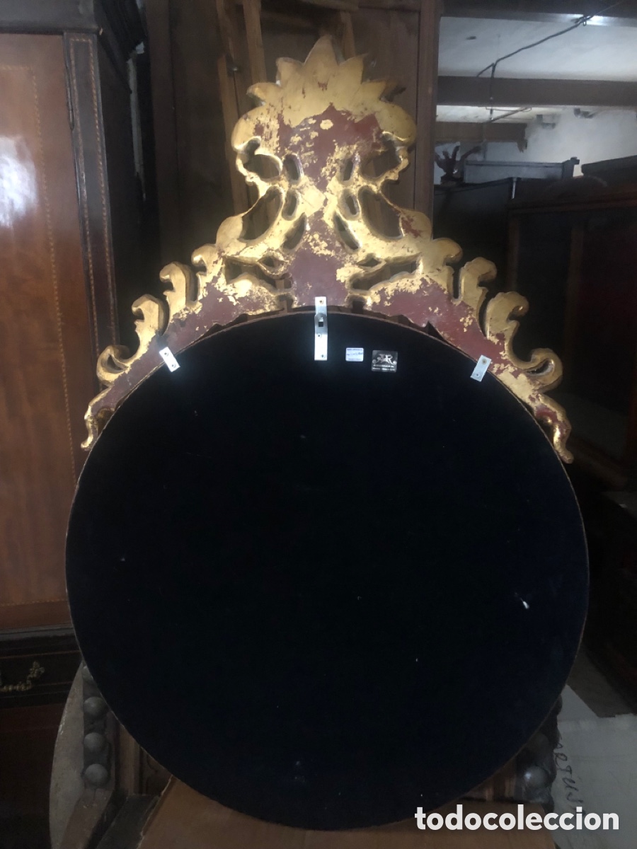 Antig&uuml;edades: ESPEJO REDONDO POLICROMADO CON CORNUCOPIA (ALSECA REPLICAS) - Foto 4