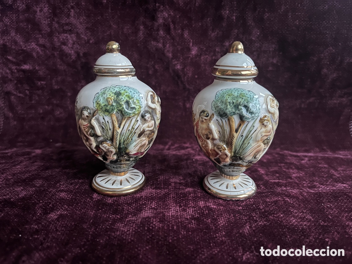 Antig&uuml;edades: Dos urnas, &aacute;nforas Capodimonte - Foto 2