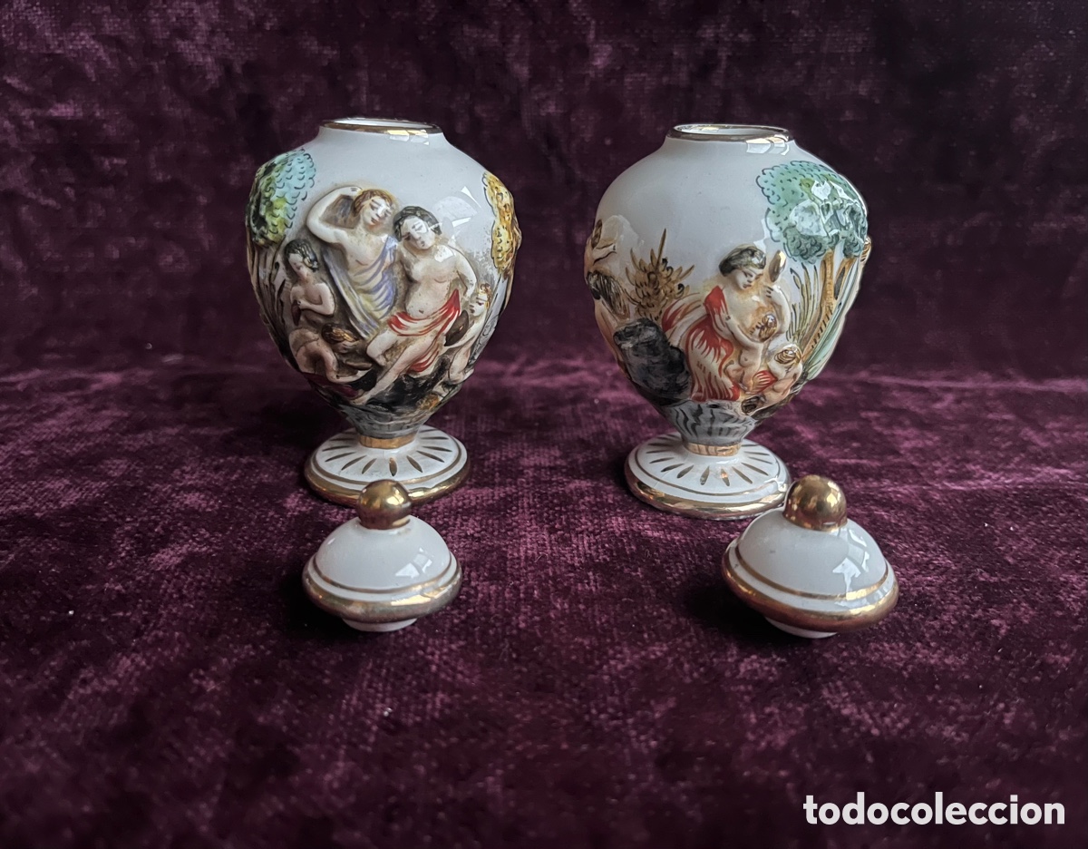 Antig&uuml;edades: Dos urnas, &aacute;nforas Capodimonte - Foto 4