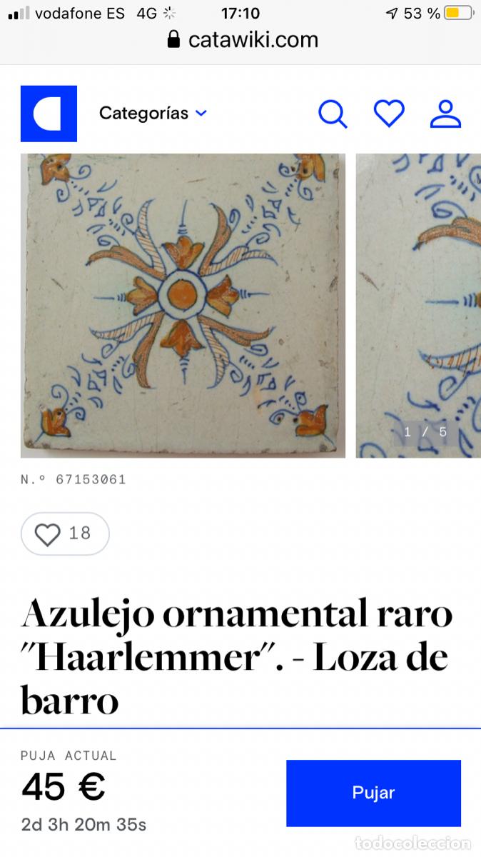 Antig&uuml;edades: AZULEJO SIGLO XVII HAARLEMMER - Foto 5