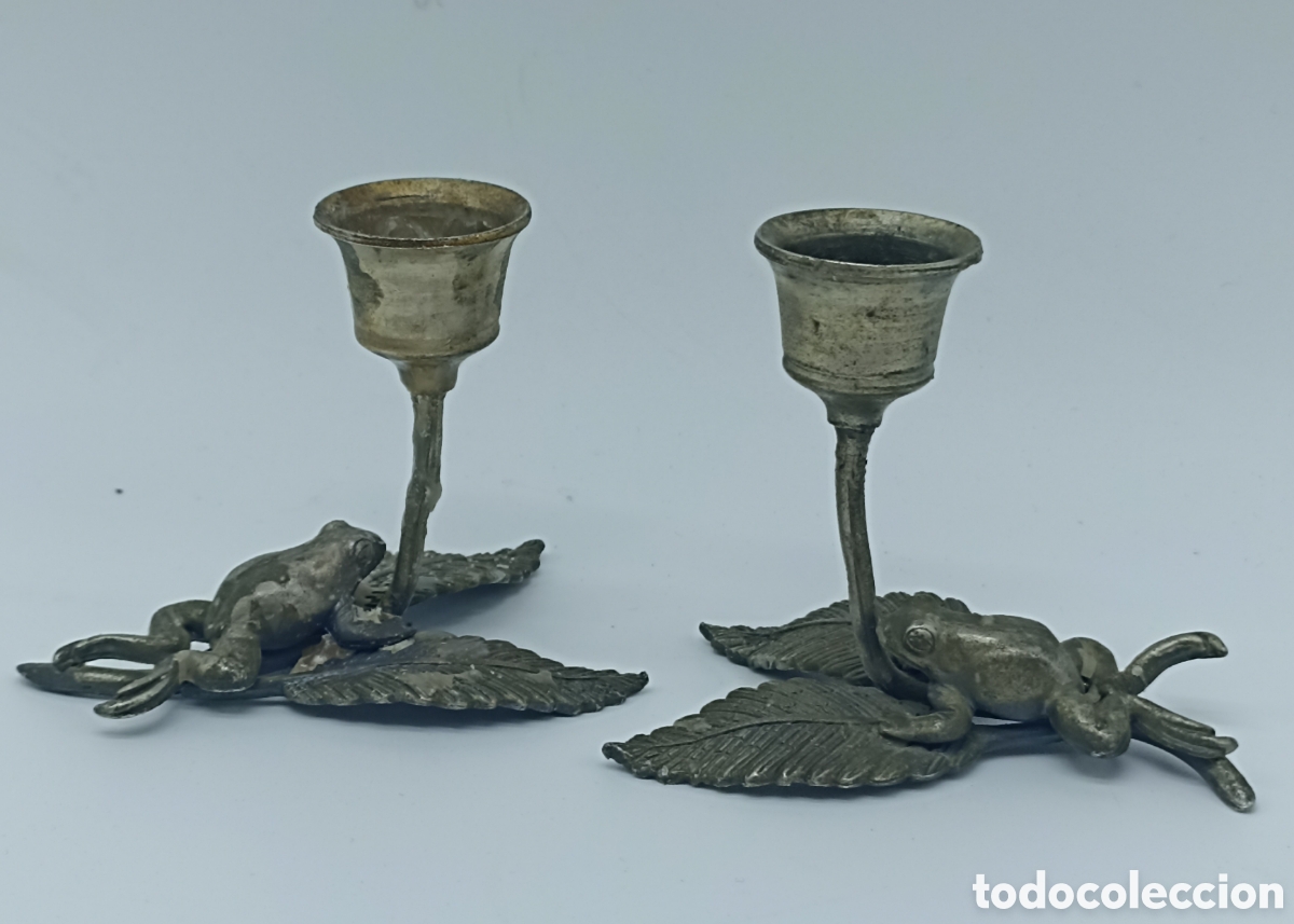 Antig&uuml;edades: Candelabros ranas muy graciosos - Foto 7