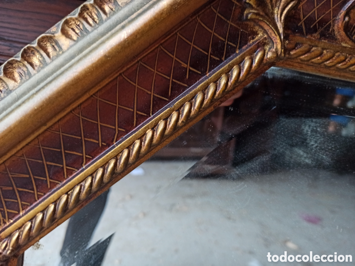 Antig&uuml;edades: Espejo octogonal dorado - Foto 3
