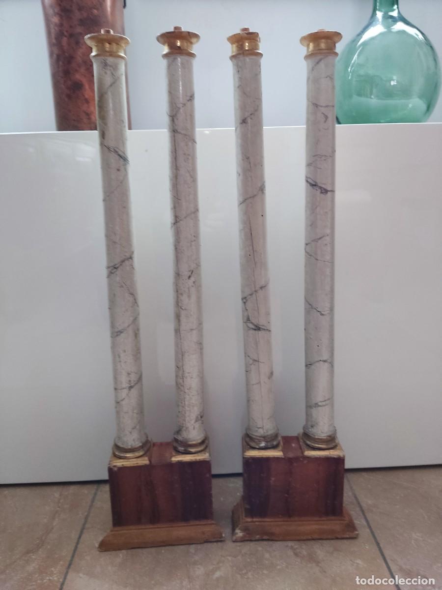 Antig&uuml;edades: CUATRO COLUMNAS DE RETABLO DEL SIGLO XIX - Foto 1
