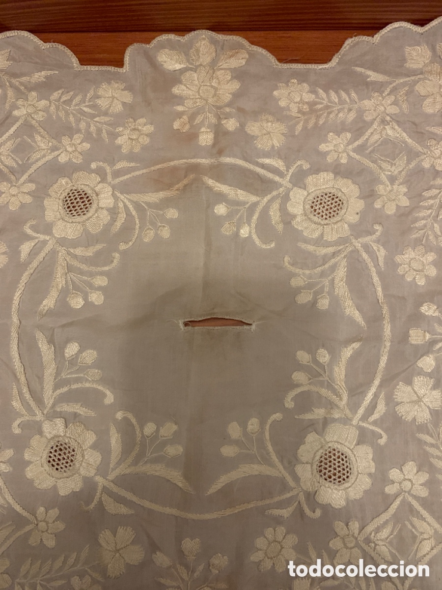 Antig&uuml;edades: Pa&ntilde;o en seda bordado para copon eclesi&aacute;stico - Foto 2