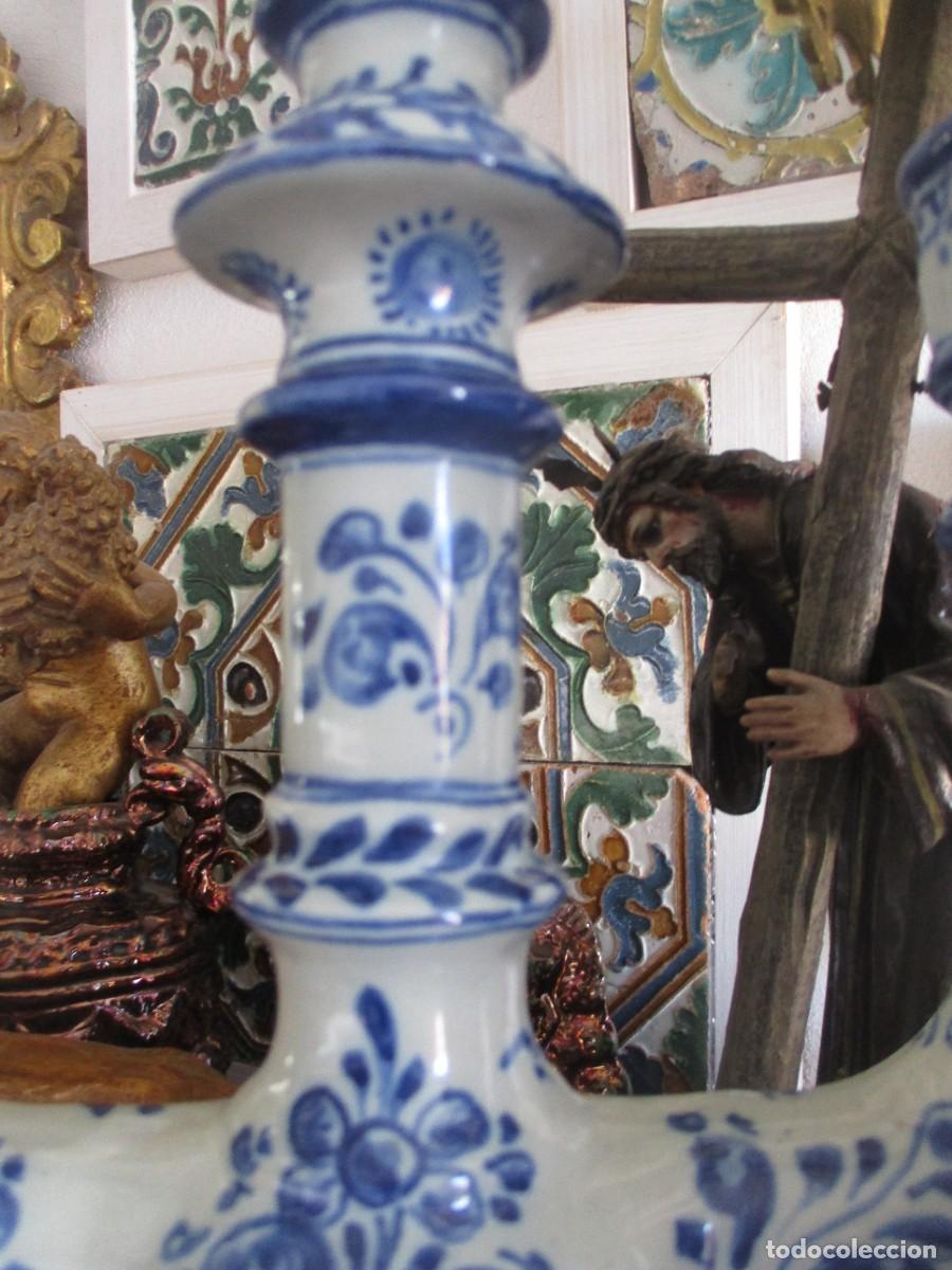 Antig&uuml;edades: Candelabro ceramica Talavera - Foto 3