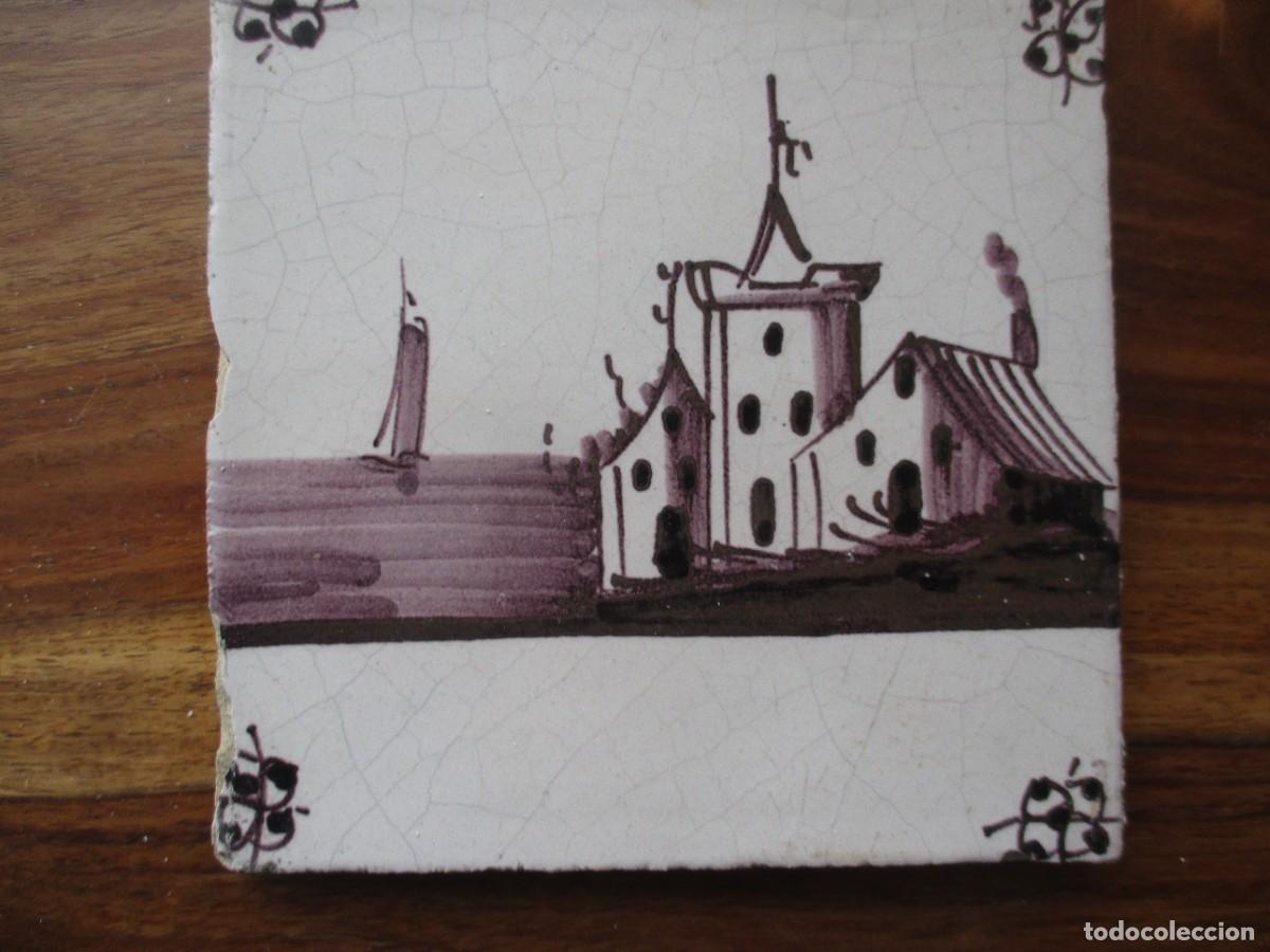 Antig&uuml;edades: Azulejo Delft siglo XVIII - Foto 1