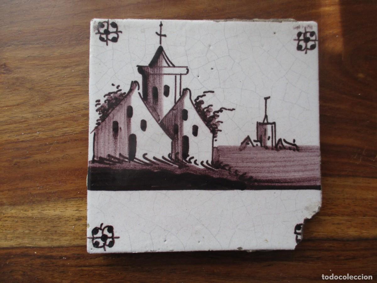 Antig&uuml;edades: Azulejo Delft siglo XVIII - Foto 1