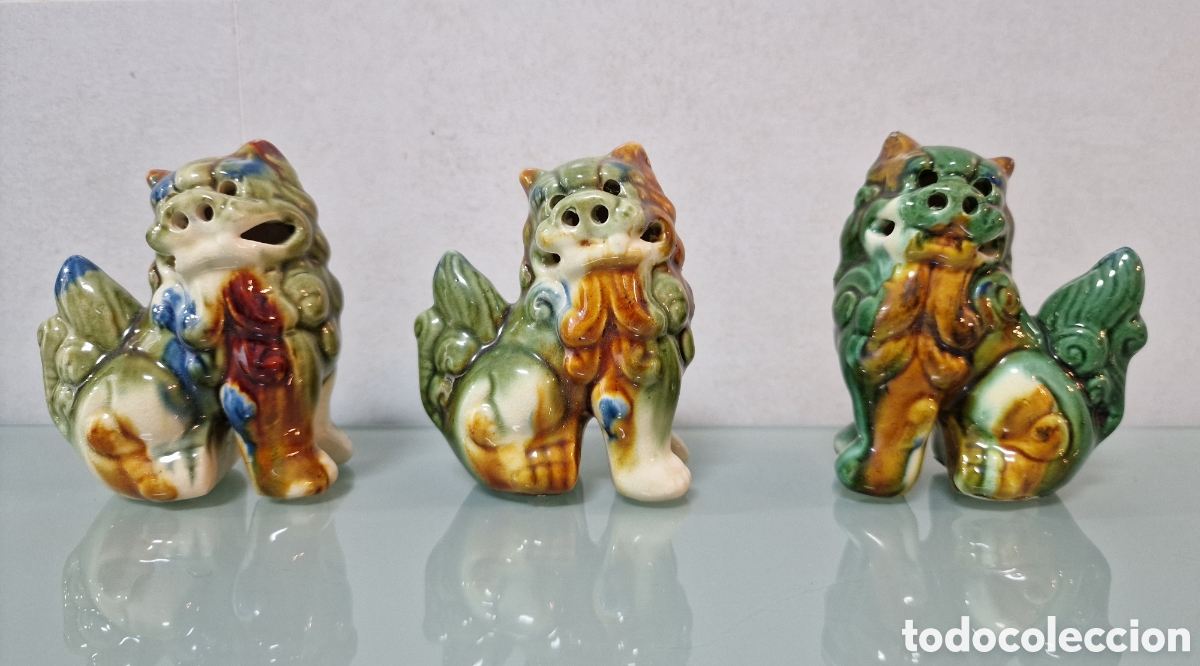 Antig&uuml;edades: LOTE TRES PERROS FOO DRAGONES - Foto 1