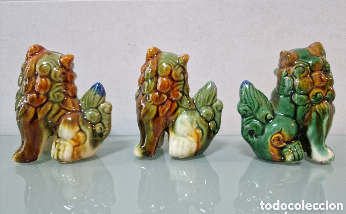 Antig&uuml;edades: LOTE TRES PERROS FOO DRAGONES - Foto 5
