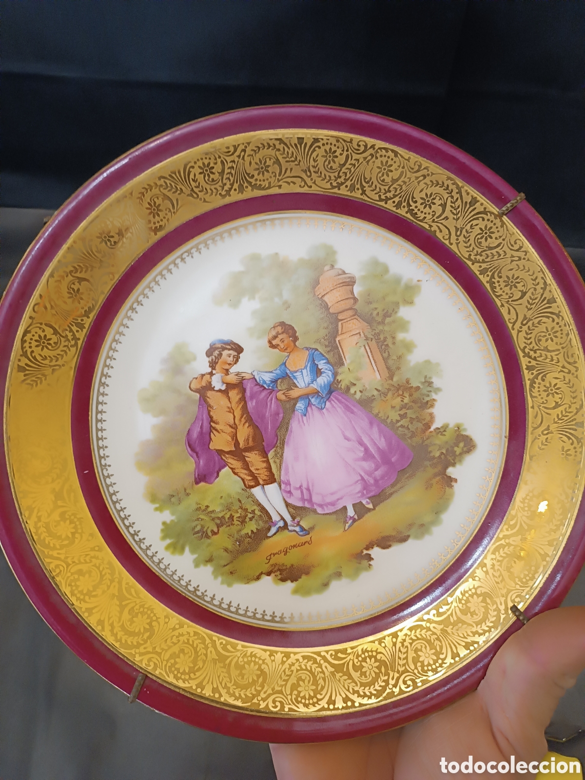 Antig&uuml;edades: Plato Limoges Francia - Foto 1