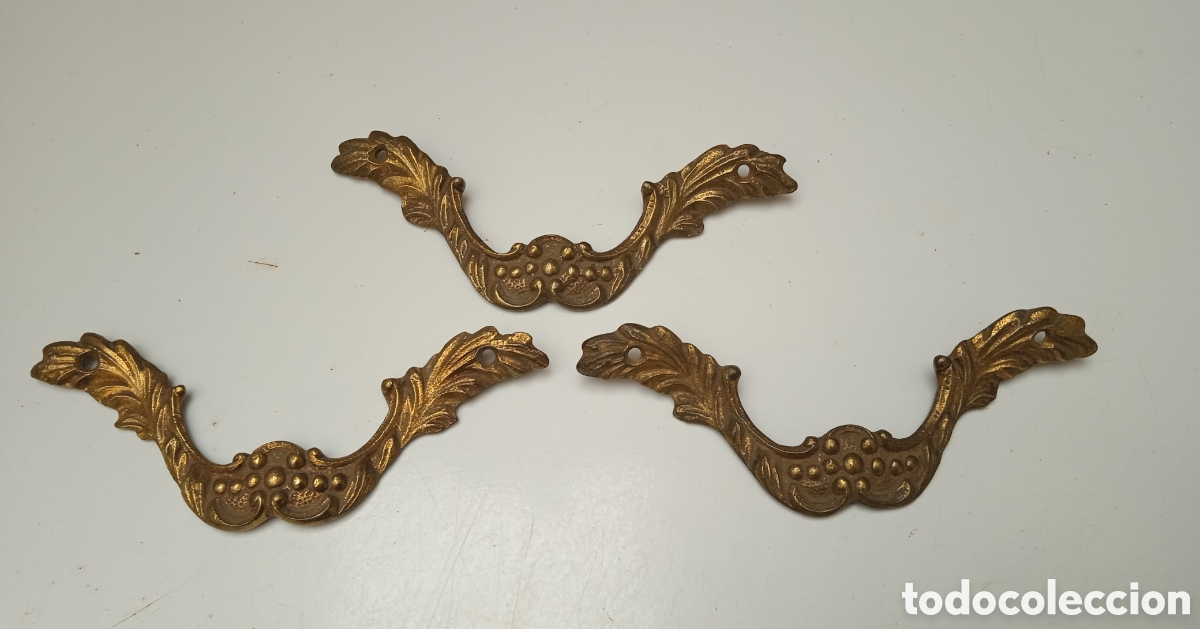 Antig&uuml;edades: 3 asas decorativas antiguas - Foto 2