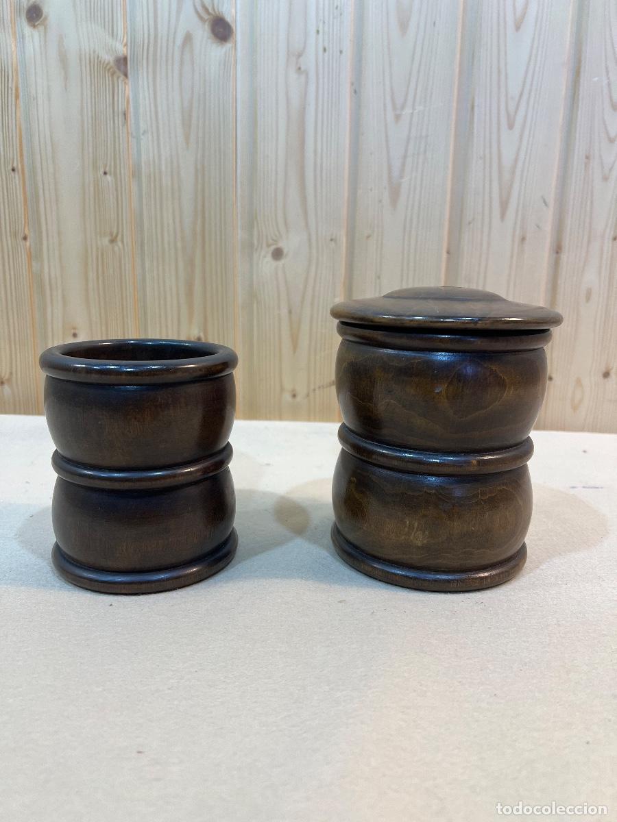 Antig&uuml;edades: CUENCOS PORTABOLIGRAFOS MADERA - Foto 1