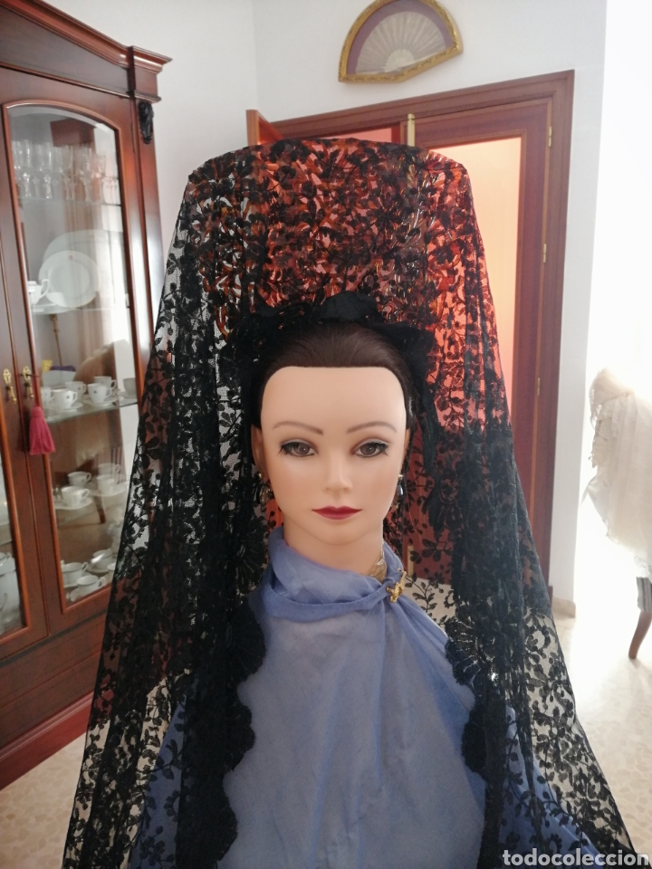 Antig&uuml;edades: Antigua mantilla de Chantilly - Foto 4